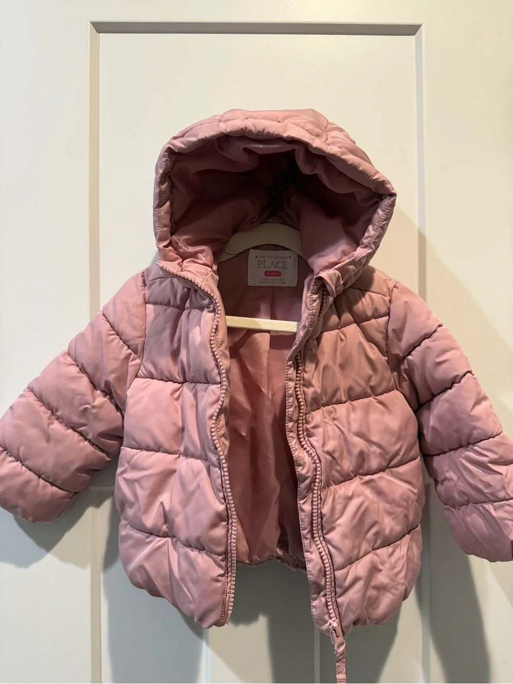 The Children's Place Mauve Pink Hooded Puffer Jacket